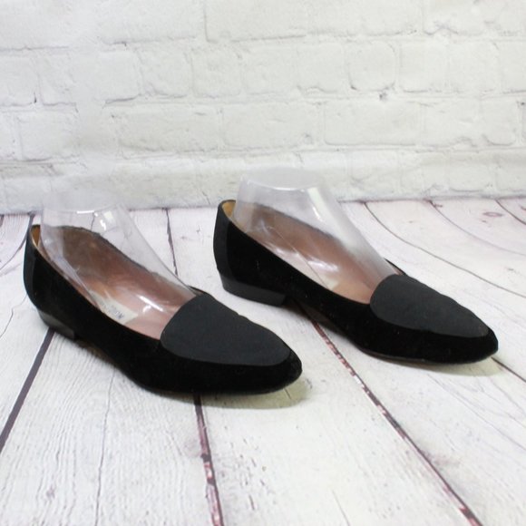 Nordstrom Black Leather Closed Toe Slip On Ballet Flat Shoes Size 9 - Picture 3 of 9